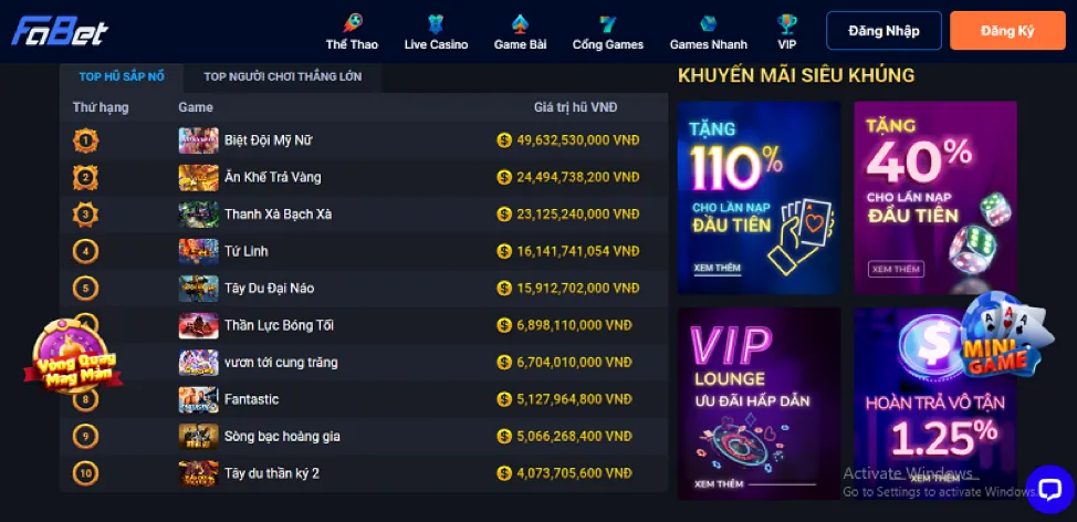 Banner quảng cáo các chương trình khuyến mãi thể thao độc quyền từ 33win7